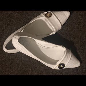 Tory Burch white flats